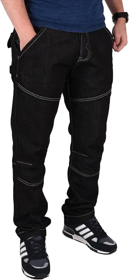 True Face Herren-Jeans, gerades Bein, normale Passform, Knopfleiste am Hosenschlitz, alle Taillengrößen
