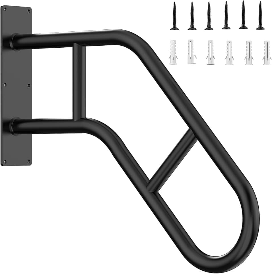 Handrails for Outdoor Steps ,22.8" Stair Railing Indoor1-3 Step, U-Shaped Safety Handrails for Kids, Elderly, Pregnant Women, Disabled(Upgraded U-Shaped handrail)
