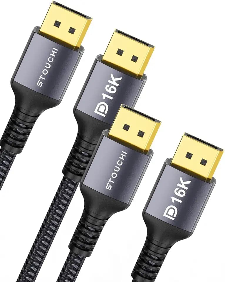 Stouchi 2 Packs 8FT VESA Certified DisplayPort 2.1 Cable 80Gbps DP Cord