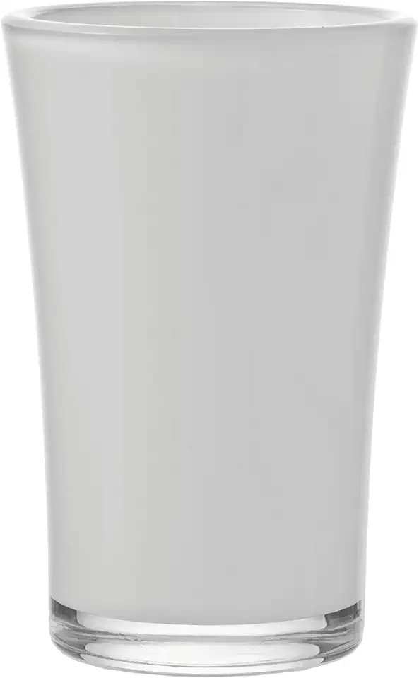 LEONARDO HOME Bloom geschwungene konische Glasvase, weiß lackierte Vase für Blumen oder zur Decko, 21 cm, 1,5l, 073752