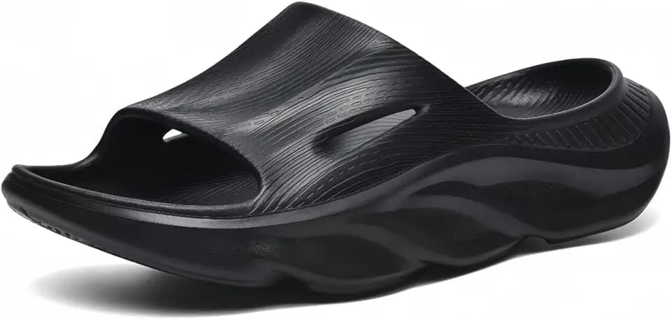 Recovery Slides for Men and Women - Orthopedic Sandals with Arch Support & Thick Cushion, Plantar Fasciitis Slippers, Lightweight Non-Slip Slides for Post-Workout Recovery
