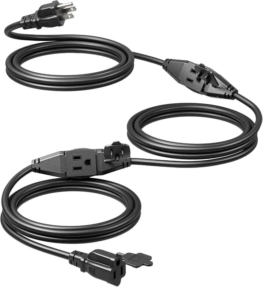 DEWENWILS 25FT Outdoor Extension Cord, Evenly Spaced 3 Outlets Plugs