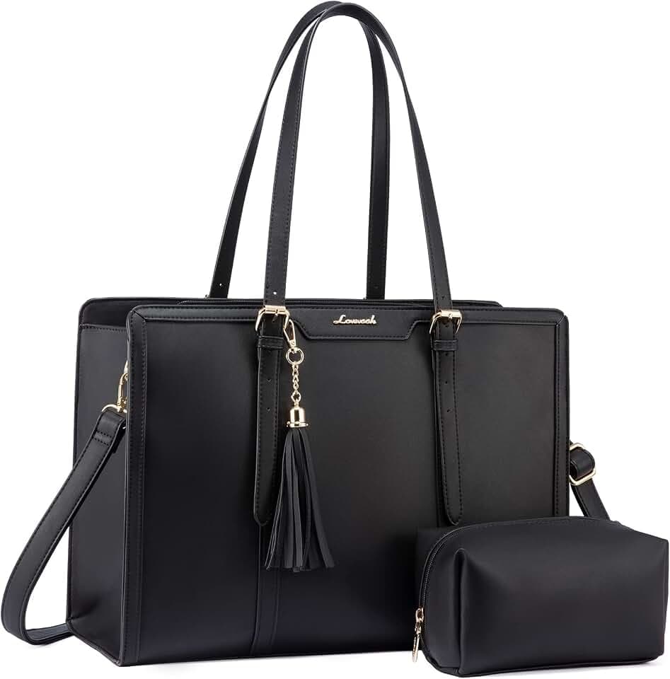 LOVEVOOK Laptoptasche 15,6 Zoll Handtasche Damen Umhängetasche Leder Tote Bag Women Shoulder Crossbody Bag Große Shopper Tasche Elegante Schultertasche Aktentasche Arbeitstasche Lehrertasche für Büro