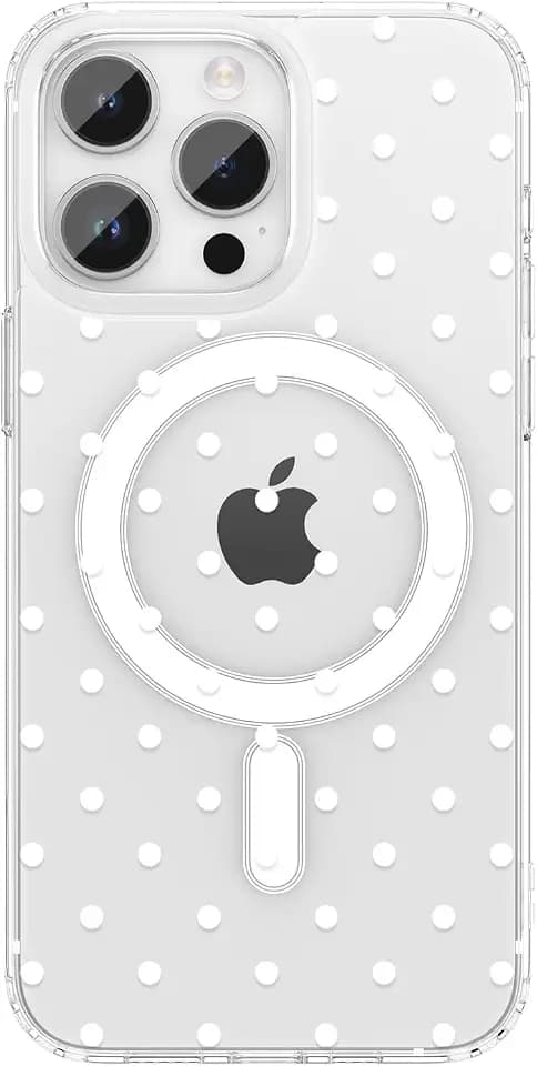 ZTOFERA Cute Polka Dot Case for iPhone 15 Pro Max 6.7",White Dot