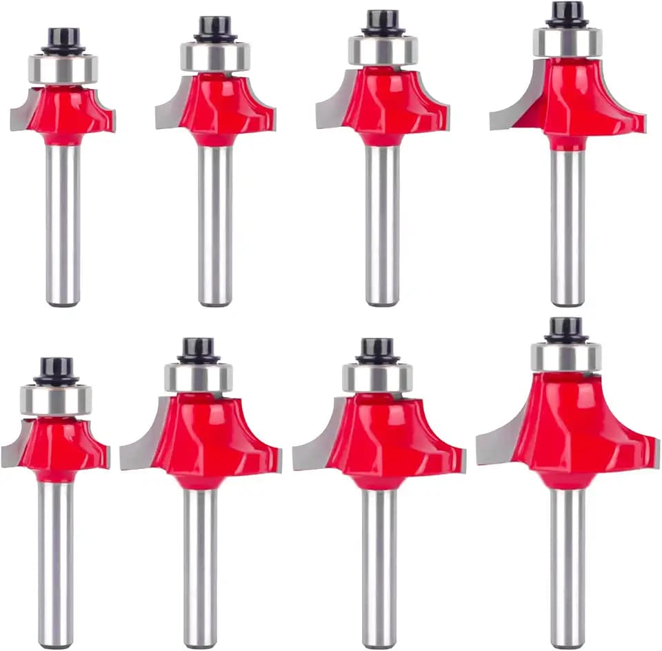 8 Stück 6mm Schaft Abrundfräser Standard Rundfräser Set