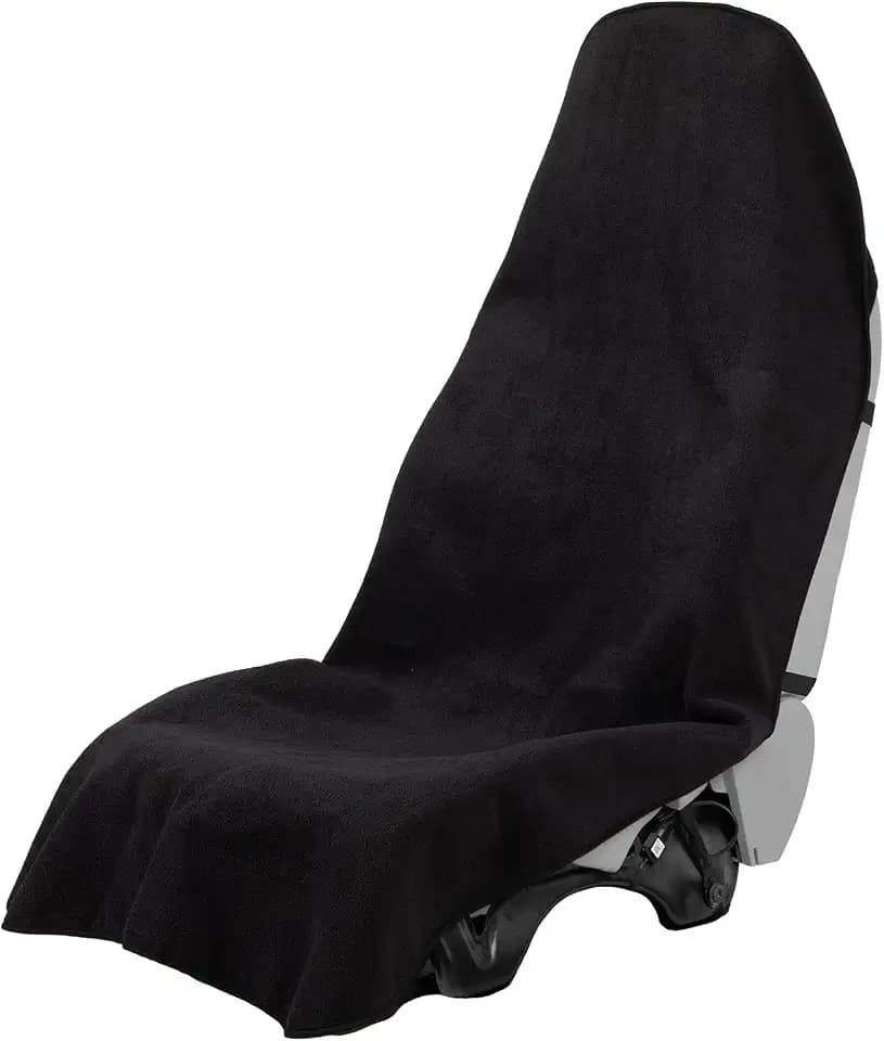 Prpeko Terry Cloth seat Cover Universal Waterproof Car Sport Towel Seat Cushion Non-Slip Sweat-Absorbent Towel Cloth Suitable for Gym Workout, Universal Fit for Car SUV Van-Black