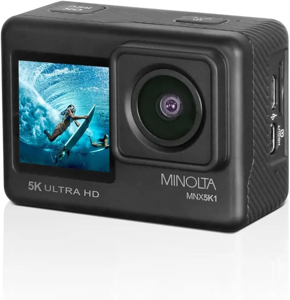 Minolta MNX5K1 5K Ultra HD Action Camera, Black