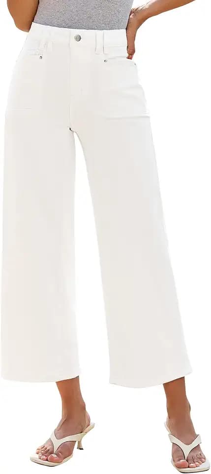 luvamia Wide Leg Jeans Woman Cropped Trendy Patch Pocket High Waisted 2026 Baggy Loose Straight Leg Stretchy Denim Pants