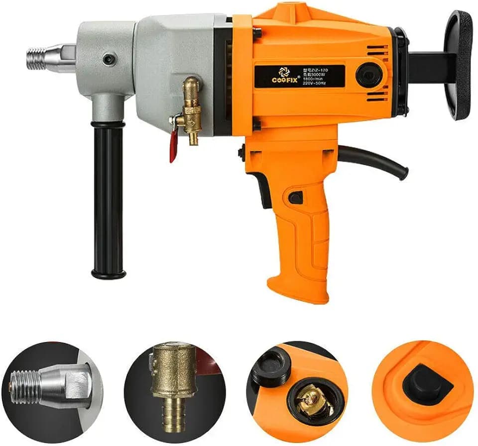 Fayelong Diamant-Kern-Bohrmaschine Kernbohrgerät Bohrmaschine Kernbohrmaschine 7.1 Zoll 180 Millimeter Für Diamant-konkretes Bohrendes Bohren Nass/Trocken Bohren 3000W 220V