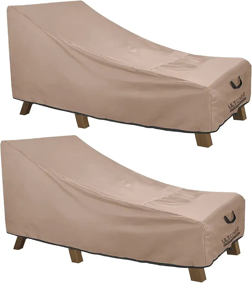ULTCOVER Outdoor Chaise Lounge Cover 2 Pack, 64L x 28W x 30H in