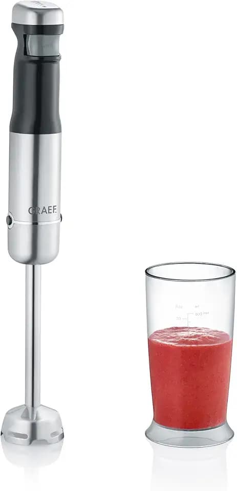 GRAEF. kabelloser Akku-Stabmixer HB82 | Anti-Spritz-Funktion | Lithium-Ionen Akku | BPA-frei