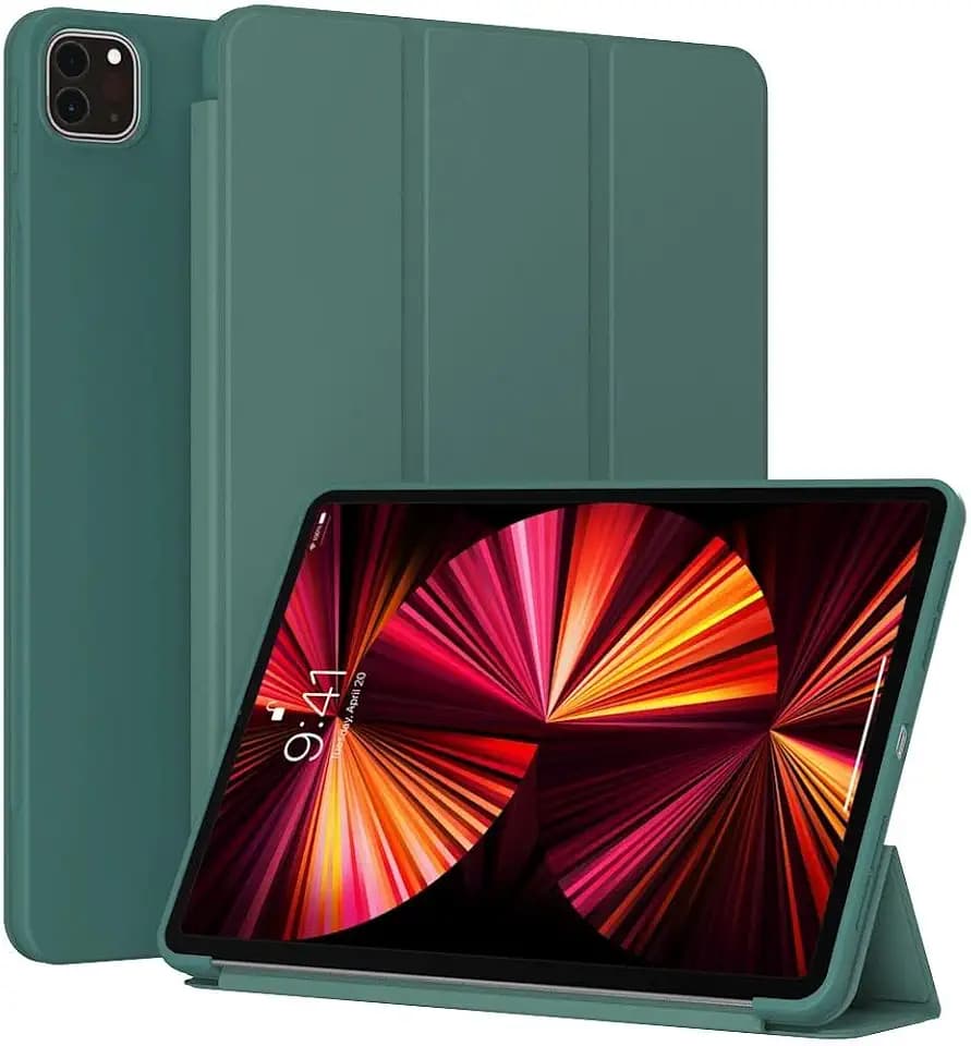 Case for iPad Pro 12.9 Inch 6th/5th/4th/3rd Generation 2022/2021/2020/2018, Slim, Lightweight & Durable Trifold Stand Protective Cover, Support Auto Wake/Sleep, Green