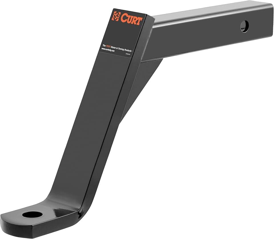 CURT 45112 Class 3 Ball Mount with 1" Hole, 8" Rise or 10" Drop fits Trailer Hitches with 2" x 2" Receiver Tube Opening | Corrosion, Scratch & UV Damage Resistant