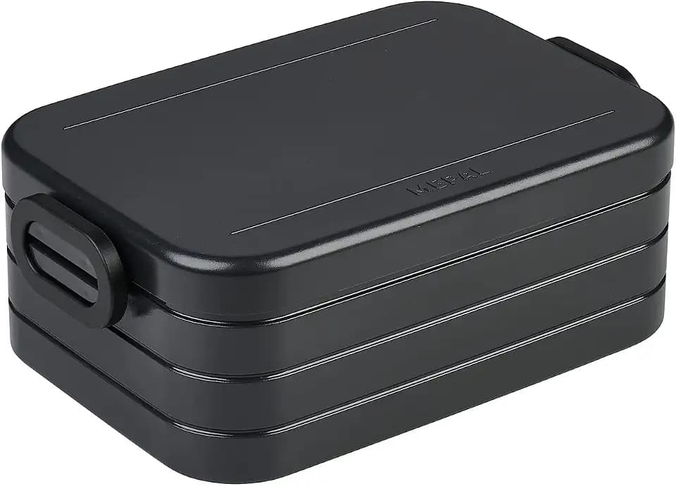 Mepal - Lunchbox Take a Break Midi - Brotdose To Go - Für 2 Sandwiches oder 4 Brotscheiben - Meal Prep Box - Essensbox mit Unterteilung - Spülmaschinenfest - 900 ml - Nordic Black