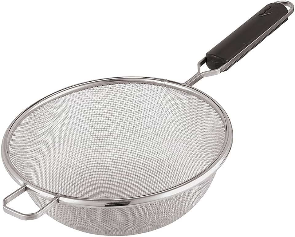 Paderno 12622–23 Mesh Sieb 23 cm ABS-Griff, Edelstahl, Schwarz