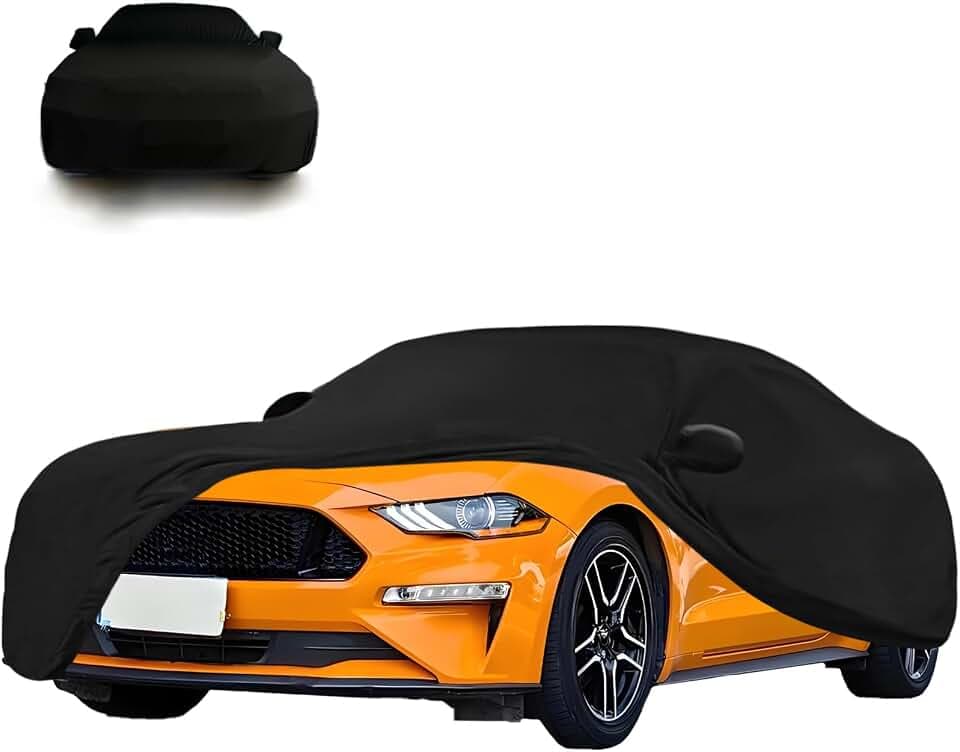 Premium Auto Abdeckplane Indoor Stretch Autoabdeckung Kompatibel mit Ford Mustang 2005-2024, Vollgarage Autoplane für Sonne Staub Schutz,Satin Schutzhülle Stoff Abdeckplane Autoplane