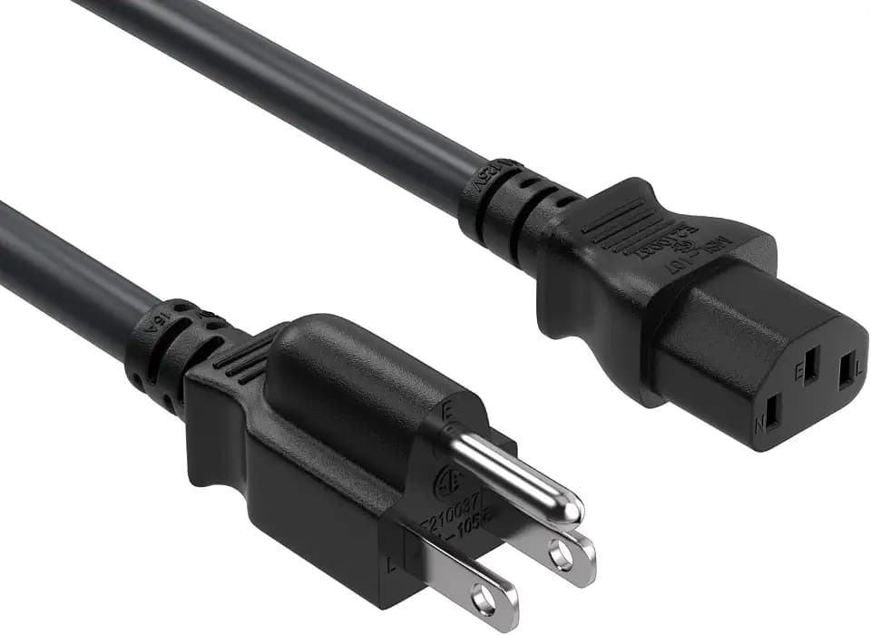 Cable Leader 6ft 14AWG Computer Power Cord, NEMA 5-15P to IEC C13 AC Power Cable, Heavy Duty 3-Prong Replacement Power Cord for PC, Monitor, Printer, Server & TV - Black