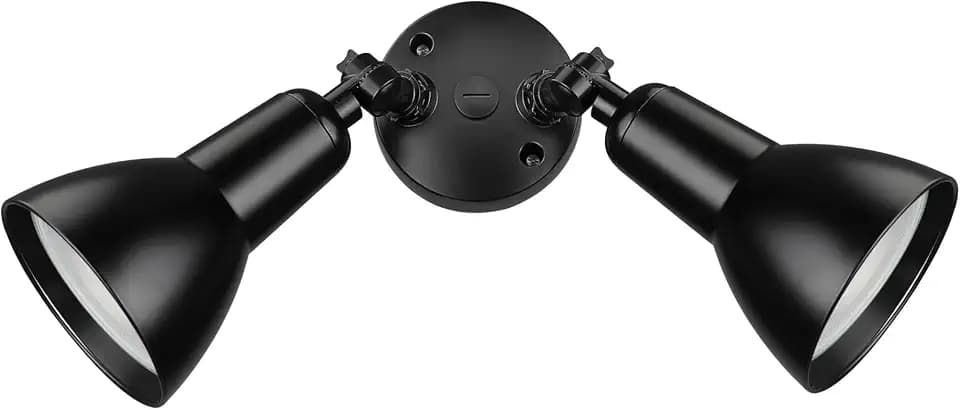 ML Lighting 2-Light Security Flood Lights Powder Coated Black