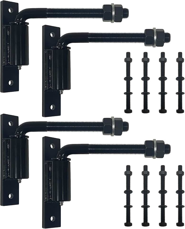 Steel 7inch Heavy Duty Bolt on 3/4" J Bolt Gate Hinge, 4 Pack