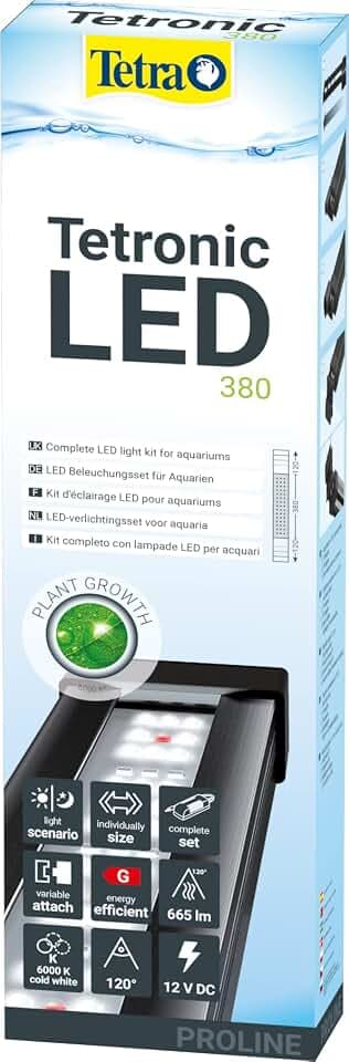 Tetra Tetronic LED ProLine Aquarium-Beleuchtung, 380-620 mm | Wasserbeleuchtung mit Tag- und Nachtmodus | ausziehbar bis 620 mm