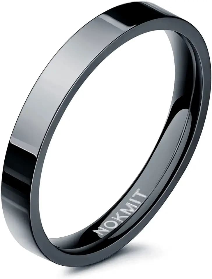 NOKMIT 3mm 14K Gold Filled Rings for Women, Non Tarnish Stacking Band