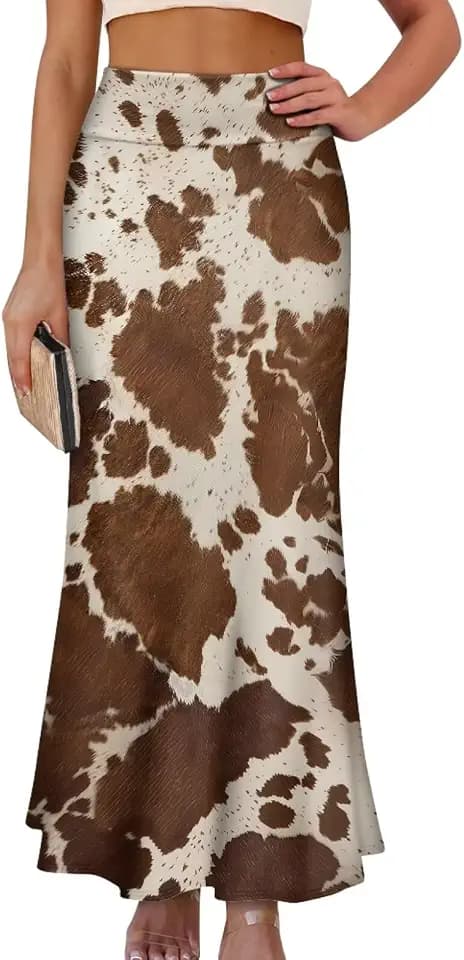 High Waisted Maxi Skirt, Casual Pencil Skirt A-Line Flared Skirts, Summer Fall Fishtail Skirts for Women