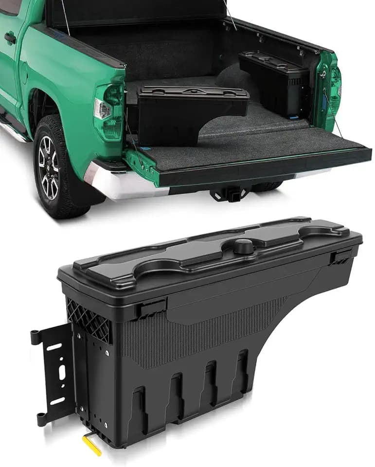 SCITOO Truck Bed Tool Box for Dodge Ram 1500/2500/3500 2002-2010 Left Driver Side,Multi-Compartment Dividers Organized Storage,Heavy Duty & No-Drill Installation