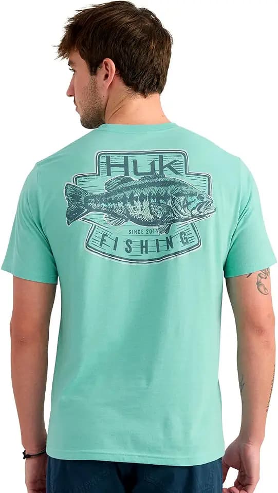 HUK Men's Kc Scott Original Fishing Artwork Graphic Pocket Tee Shirts, Short Sleeve Casual T-Shirts, Soft Cotton Blend