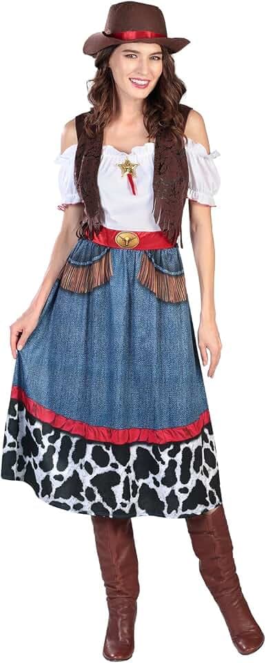 Riethmüller Damen-Kostüm Cowgirl Wilder Westen - Karneval Kostüm & Faschingskostüm für Erwachsene - Verkleidung & Karnevalskostüm
