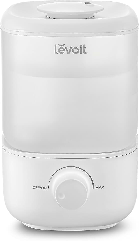 LEVOIT Luftbefeuchter für Schlafzimmer, Ultra-leise 23dB, einfach zu befüllen und zu reinigen, Cool Mist Air Humidifier für Zuhause, Babyzimmer & Pflanzen mit 360° Rotationsdüse, automatischer