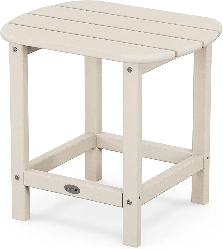 POLYWOOD SBT18SA South Beach 18" Outdoor Side Table, Sand