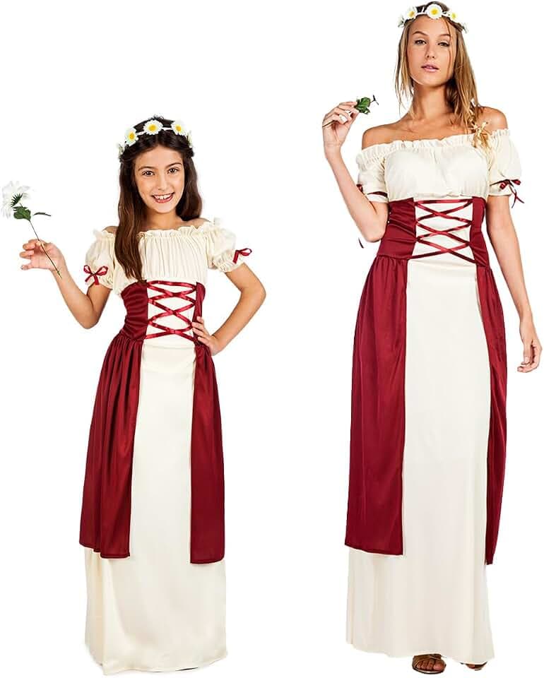Boland - Kinderkostüm Mittelalter Burgfräulein, Faschingskostüm für Mottoparty oder Karneval, Kleid für Märchenkostüm