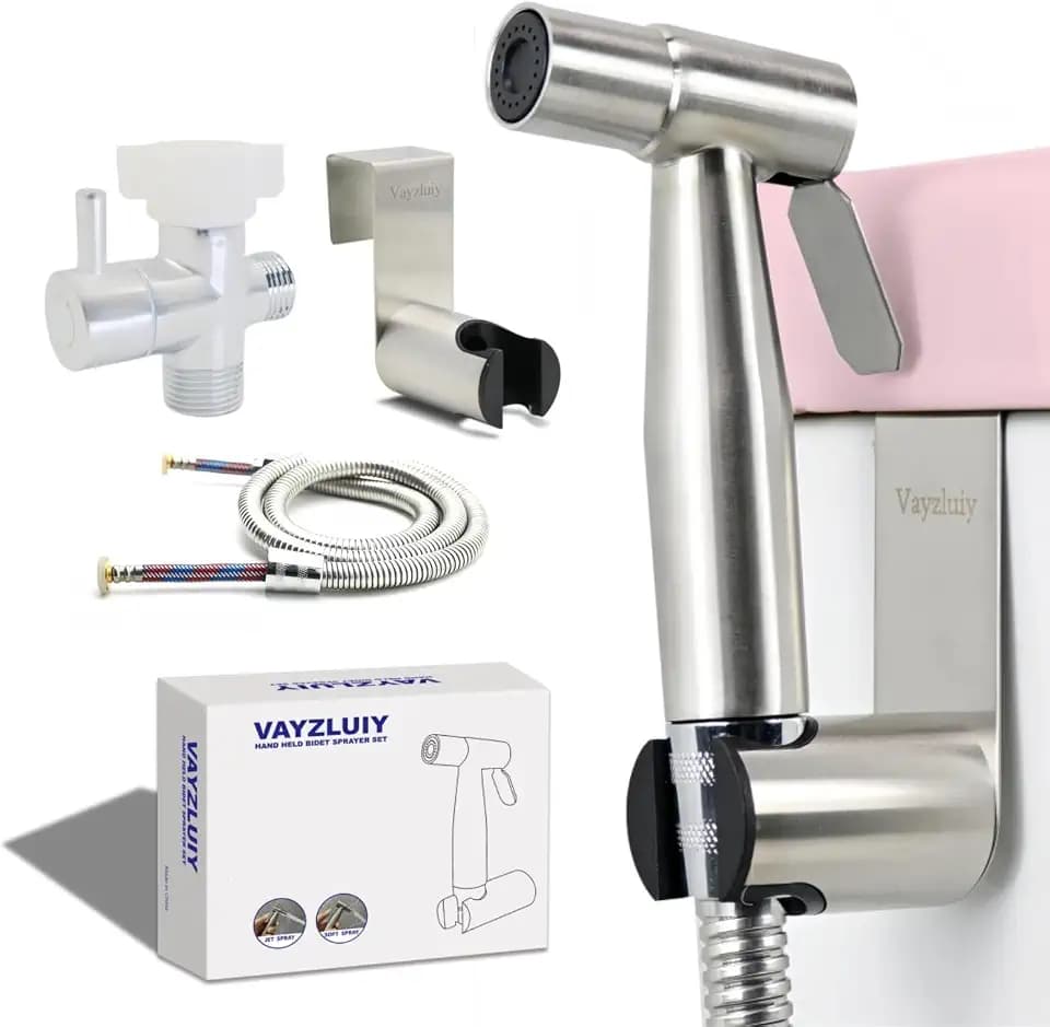 Handheld Bidet Sprayer, Bidet Attachment for Toilet, Brushed Nickel