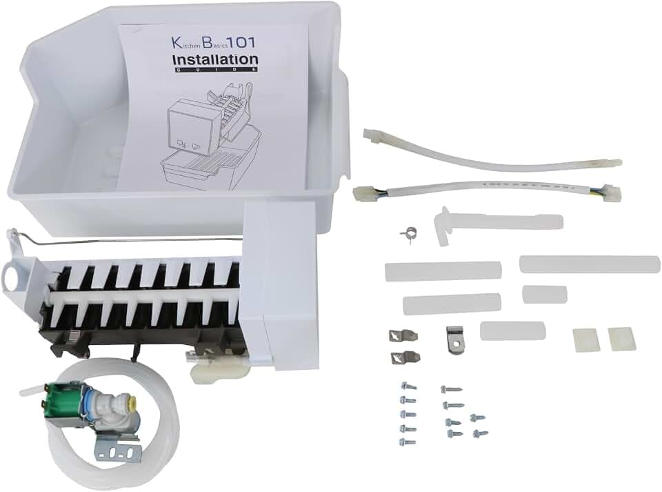 W11729596 Ice Maker Kit for Whirlpool, Kenmore,Replaces W11510803 W11517113 W11534202 W11534203 W11698621 W11698624 w 5 or 8 PIN Connectors Ice Bin Inlet Valve Fill Tube by Kitchen Basics 101