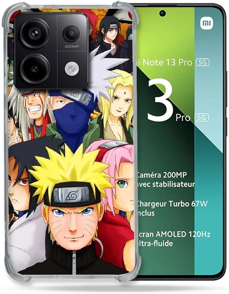Verstärkte Schutzhülle für Xiaomi Redmi Note 13 Pro 5G Manga Naruto Team