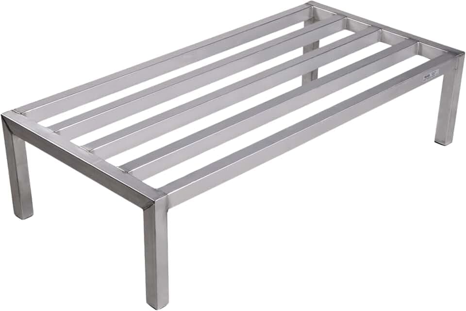 DASQ-3-1224 Dunnage Rack, 24" x 36" x 12",All Welded 1-1/2" x 1-1/2" Aluminum Tubular Frame, 2100 lbs. Capacity, for Commercial Use, NSF