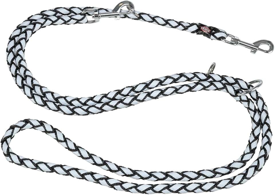 TRIXIE Hundeleine Cavo V-Leine L–XL, 2,00 m ø 18 mm in schwarz - verstellbare Leine mit reflektierenden Elementen - für große bis sehr große Hunde - 135901