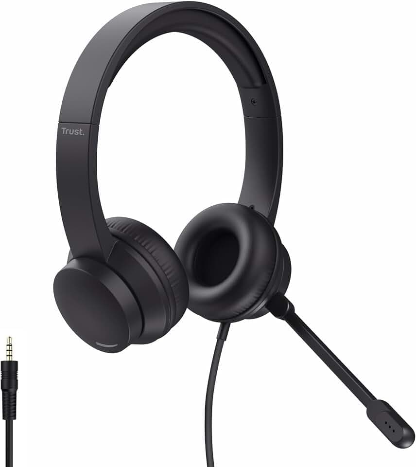 Trust Roha II PC Headset mit Mikrofon On-Ear 3.5mm, Leichtes Design