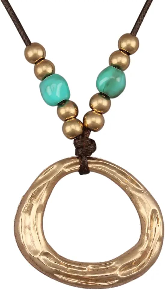 Boho Necklaces for Women Chunky Circle Necklace Bohemian Necklaces