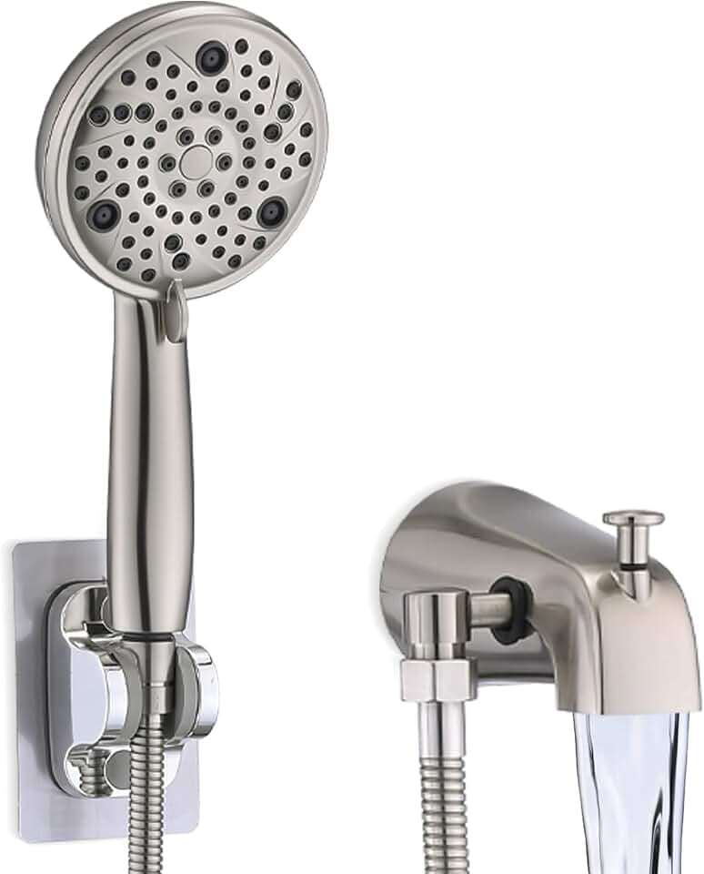 Tub Spout with Diverter with 8 Settings Handheld Brushed Nickel