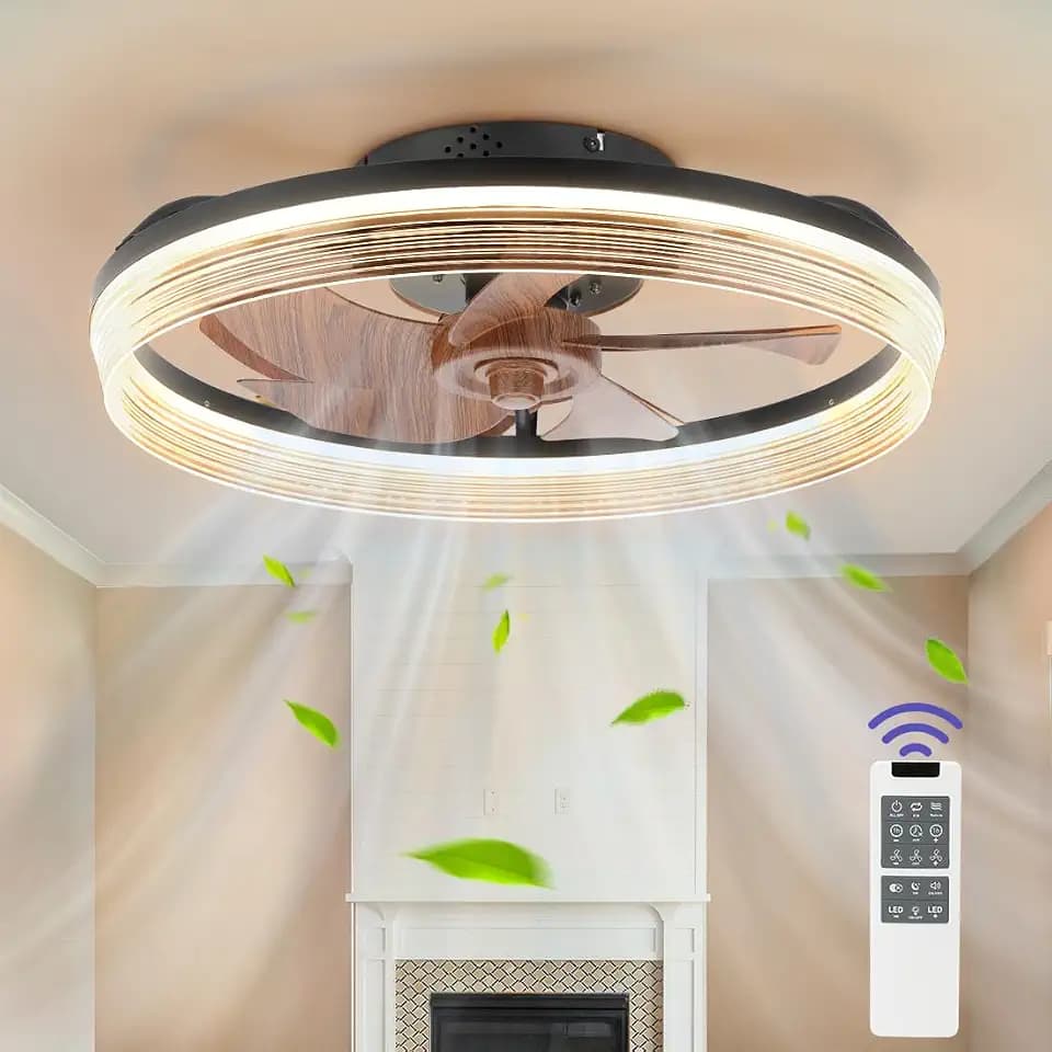 LED Flush Mount Ceiling Fan Light