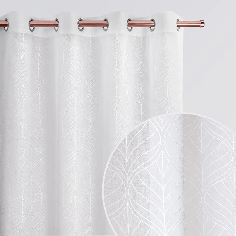ROOM99 Gardine mit Ösen La Rossa 140 x 230 cm Weiß, 1 Stück