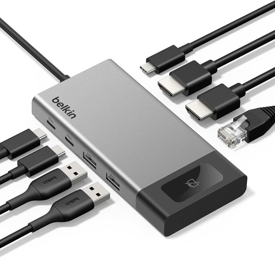 Belkin USB-C Hub 8-in-1 Dual 4K60Hz Display 100W for Windows