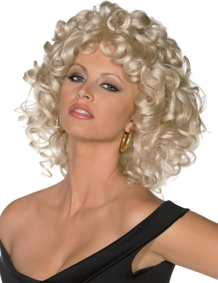 Smiffys Perücke Grease Sandy letzte Szene, Blond, Lockig Halloween