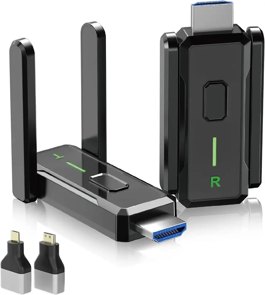 2026 Upgraded HDMI Wireless Transmitter and Receiver 150M/500FT,4K Decode 1080P@60Hz Ultra HD Video Output, Plug & Play für Video & Audio-Übertragung von PC/Projektor/TV-Box zum Monitor (W3101)