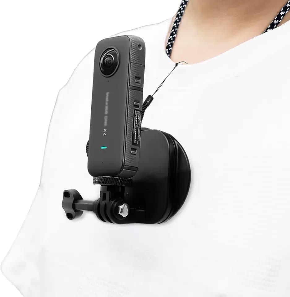 Magnetic Chest Mount + Neck Strap Necklace Lanyard, Magnet Body Mounts POV Selfie Holder Attach Accessories for Insta360 X6/X5/X4/X3/Luna/GoPro Max Hero13/12/11/10 DJI Action 6/5pro/4/Osmo 360 II