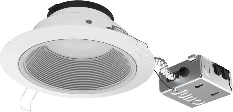 Juno JPDZ6JB RDB1 WWH M6 Podz Series Canless LED Downlight, Switchable, Matte White, 6 Inch