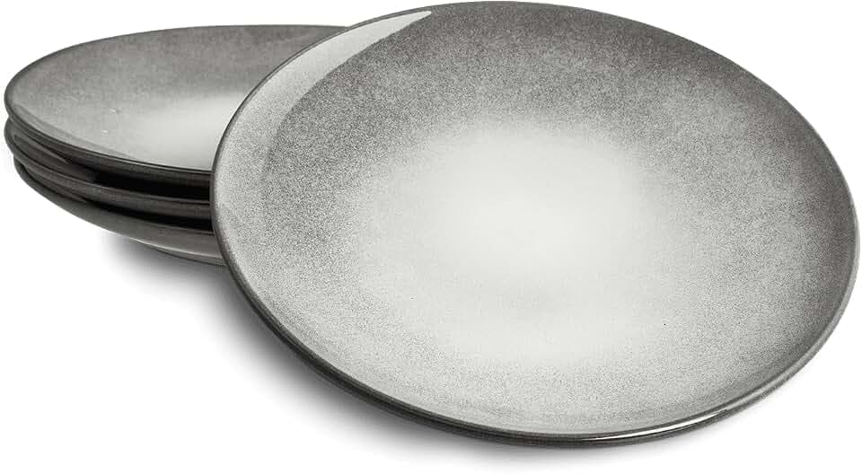 SPRINGLANE Teller 4er-Set - Geschirr Misty Cliff, Grau, Steingut Tafelservice