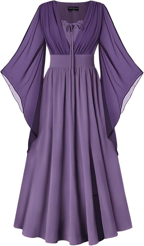 SCARLET DARKNESS Damen Renaissance Korsett Kleid Mittelalter Maxi Kleider