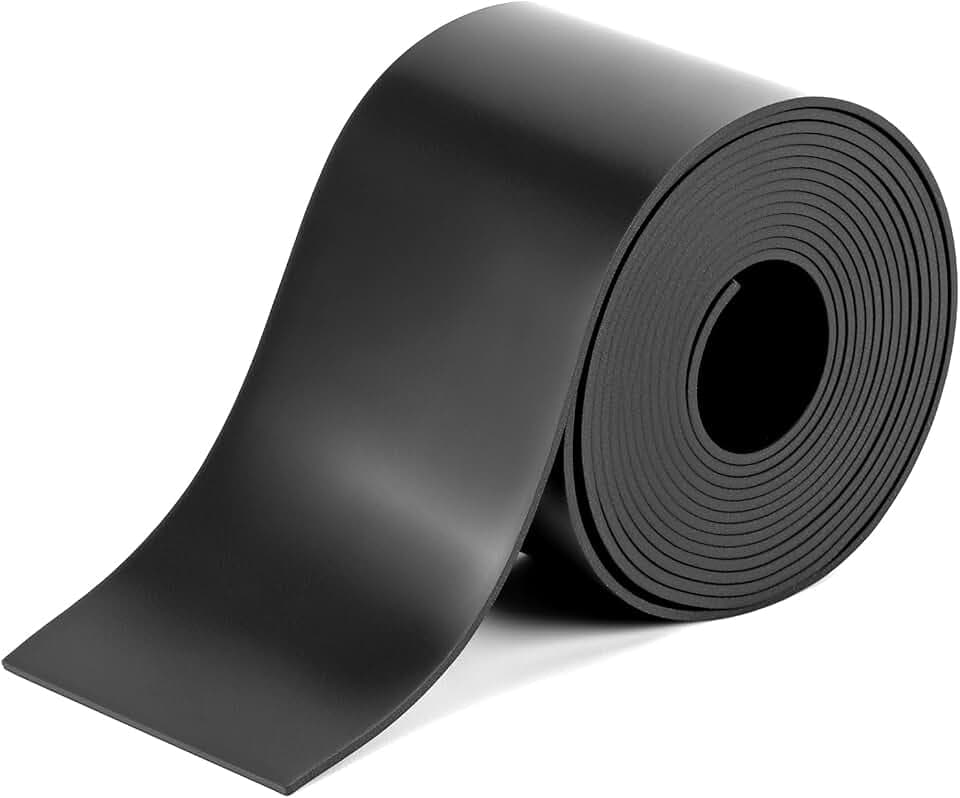 QWORK® Neopren-Gummiplatte, Gummistreifen 80 mm (B) x 1,5 mm (T) x 3 m (L) für DIY-Dichtungen, Pads, Dichtungsbeläge, Bodenschutz